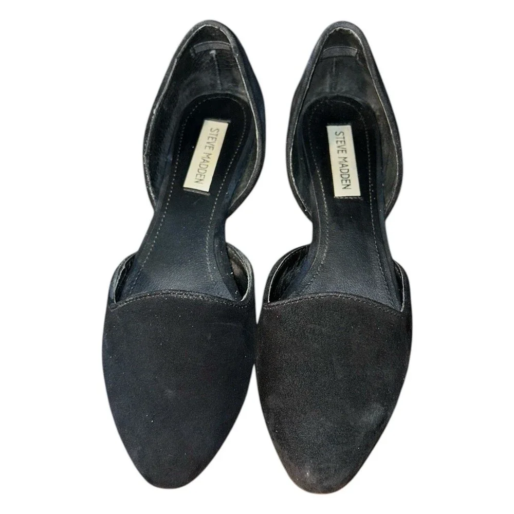 Steve Madden D'Orsay Black Suede Women’s Size 8 M Flats Shoes GUC